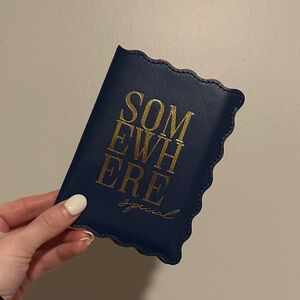 Anthropologie Blue and Gold Scalloped Passport Holder